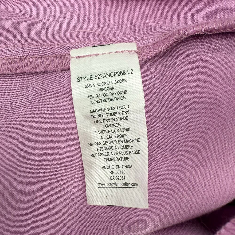Corey Lynn Calter Pants Size Large Anthropologie Petra Trousers Wide Leg Lilac - Picture 16 of 16